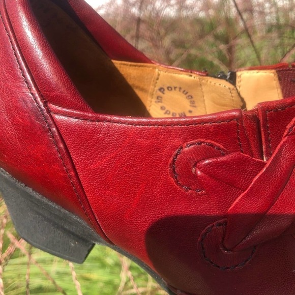 Gabor Sport Leather Ankle Trouser Boot Shoe NWOT Size 9 Red Career Hipster - Picture 8 of 16